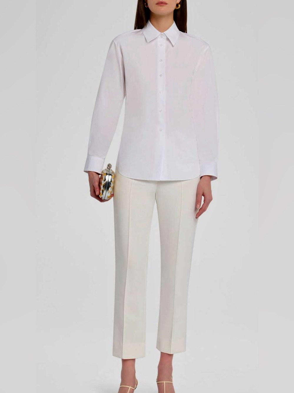 Cinched Waist Cotton Poplin Shirt